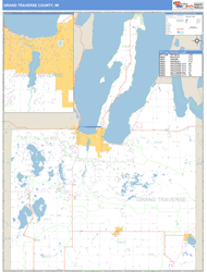 Grand Traverse County, MI Zip Code Wall Map