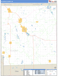 Hillsdale County, MI Zip Code Wall Map