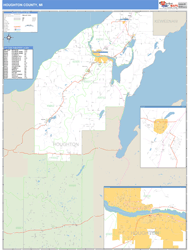 Houghton County, MI Zip Code Wall Map