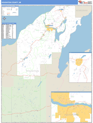 Houghton County, MI Wall Map