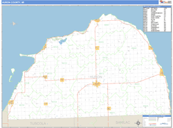 Huron County, MI Zip Code Wall Map