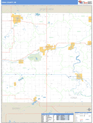 Ionia County, MI Zip Code Wall Map