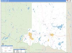 Iron County, MI Wall Map