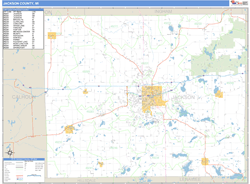 Jackson County, MI Zip Code Wall Map