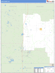 Lake County, MI Zip Code Wall Map