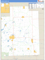 Lapeer County, MI Zip Code Wall Map