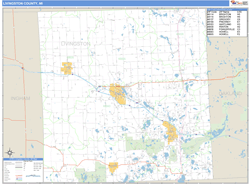 Livingston County, MI Wall Map