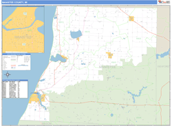 Manistee County, MI Zip Code Wall Map