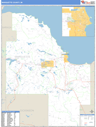 Marquette County, MI Zip Code Wall Map