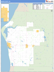 Mason County, MI Zip Code Wall Map