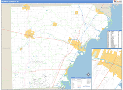 Monroe County, MI Zip Code Wall Map