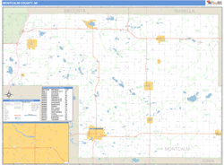 Montcalm County, MI Zip Code Wall Map