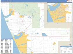 Muskegon County, MI Zip Code Wall Map