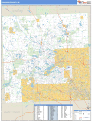 Oakland County, MI Wall Map