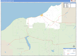 Ontonagon County, MI Zip Code Wall Map