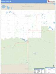 Oscoda County, MI Zip Code Wall Map