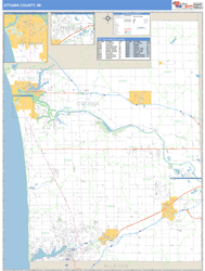 Ottawa County, MI Zip Code Wall Map