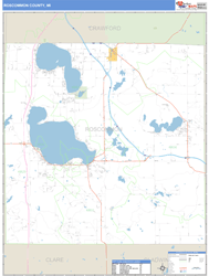 Roscommon County, MI Zip Code Wall Map