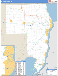 St. Clair County, MI Zip Code Wall Map