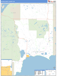 Schoolcraft County, MI Zip Code Wall Map