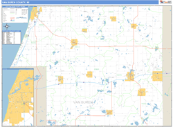 Van Buren County, MI Zip Code Wall Map