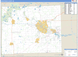 Washtenaw County, MI Zip Code Wall Map