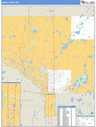 Anoka County, MN Zip Code Wall Map