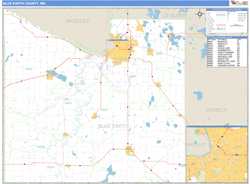 Blue Earth County, MN Zip Code Wall Map