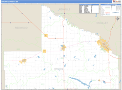 Brown County, MN Zip Code Wall Map