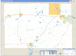 Carlton County, MN Zip Code Wall Map