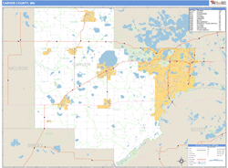 Carver County, MN Zip Code Wall Map