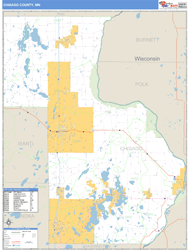 Chisago County, MN Zip Code Wall Map