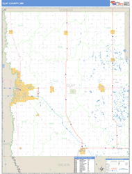 Clay County, MN Zip Code Wall Map