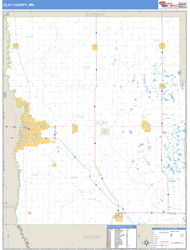 Clay County, MN Wall Map