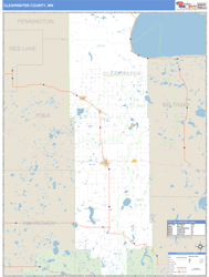 Clearwater County, MN Zip Code Wall Map