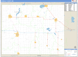 Faribault County, MN Zip Code Wall Map