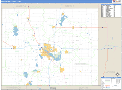 Freeborn County, MN Zip Code Wall Map