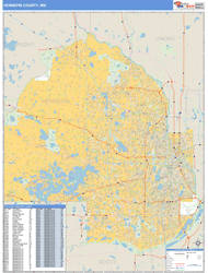 Hennepin County, MN Zip Code Wall Map