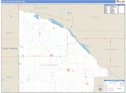 Lac qui Parle County, MN Zip Code Wall Map