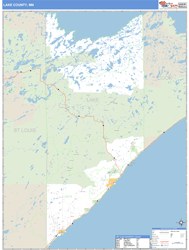 Lake County, MN Zip Code Wall Map