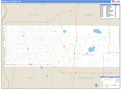 Marshall County, MN Zip Code Wall Map