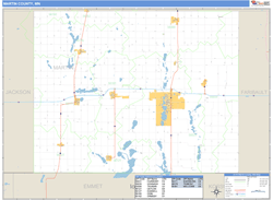 Martin County, MN Zip Code Wall Map