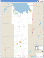 Mille Lacs County, MN Zip Code Wall Map