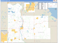 Morrison County, MN Zip Code Wall Map