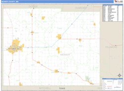 Mower County, MN Zip Code Wall Map