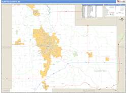 Olmsted County, MN Zip Code Wall Map