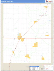 Pipestone County, MN Zip Code Wall Map