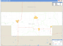 Red Lake County, MN Zip Code Wall Map