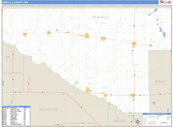 Renville County, MN Zip Code Wall Map