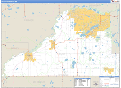 Scott County, MN Zip Code Wall Map